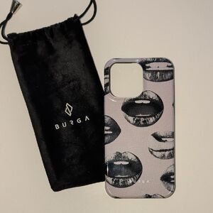 Burga Black and Gray Lip Design Phone Case